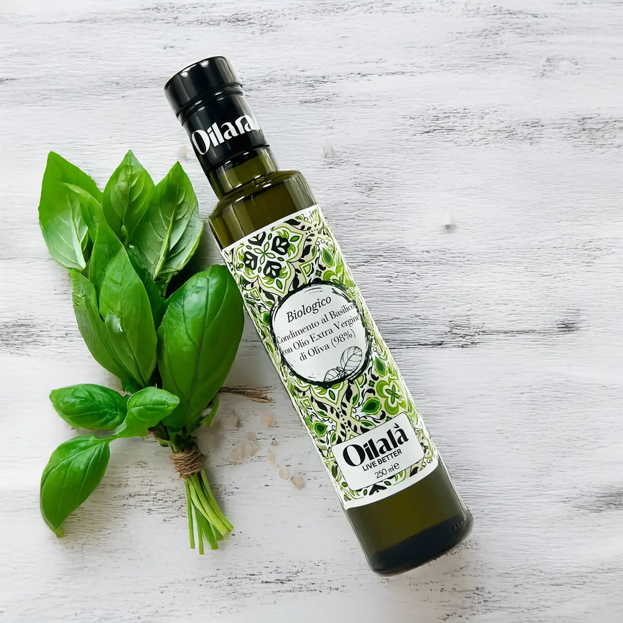 Huile d'olive vierge extra BIO aromatisée au basilic