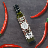 Huile d'olive vierge extra BIO aromatisée au piment et à l'ail