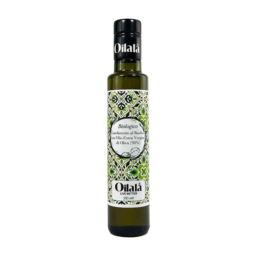 Huile d'olive vierge extra BIO aromatisée au basilic