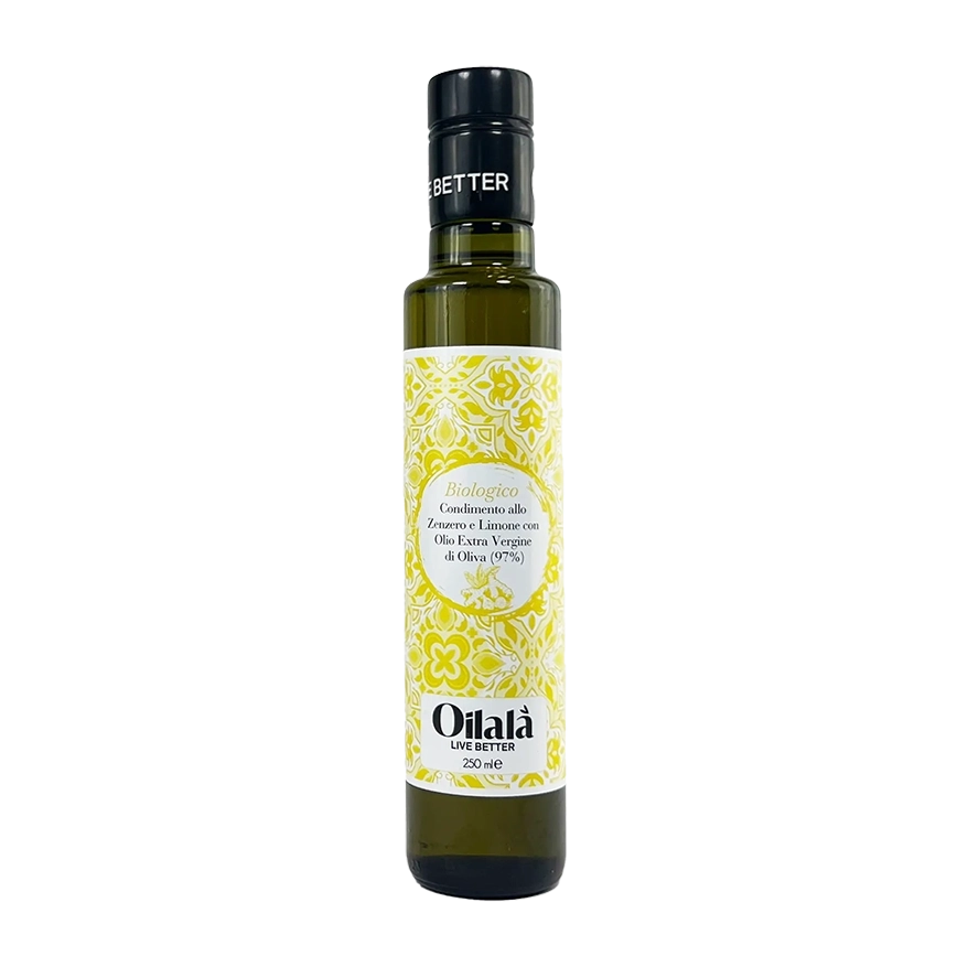 Huile d'olive vierge extra BIO aromatisée au gingembre et au citron